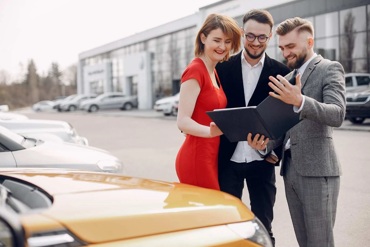 Driver reviewing auto coverage options
